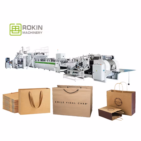 Zenbo Brand Vollautomatische digitale Bogenzuführungs-Montage-Maschine zur Herstellung von braunen Zement-Handwerkseinkaufs-Kraftpapiertüten mit quadratischem Boden